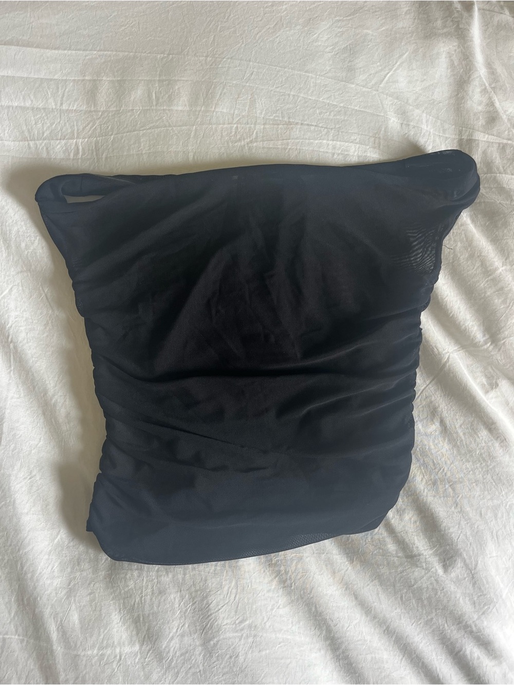 Meshki Black Strapless Ruched Top